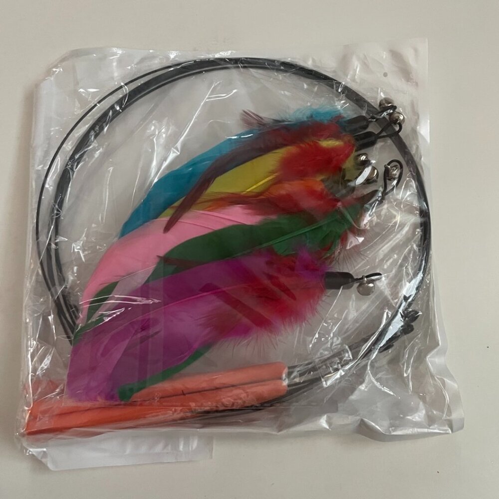 Cat Wand Toy – Feather Teaser Set